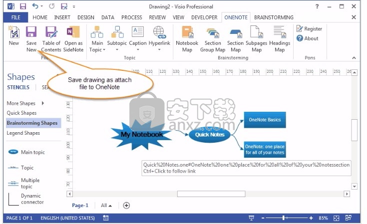 Pons for Visio and OneNote(脑图设计与项目创建)