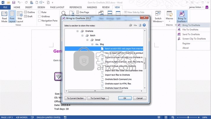 Bring to OneNote(数字笔记添加工具)