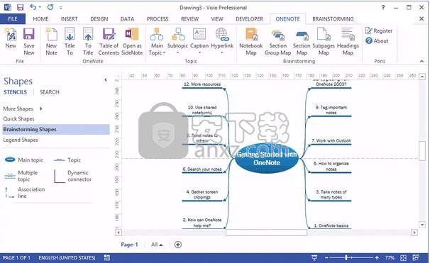 Pons for Visio and OneNote(脑图设计与项目创建)