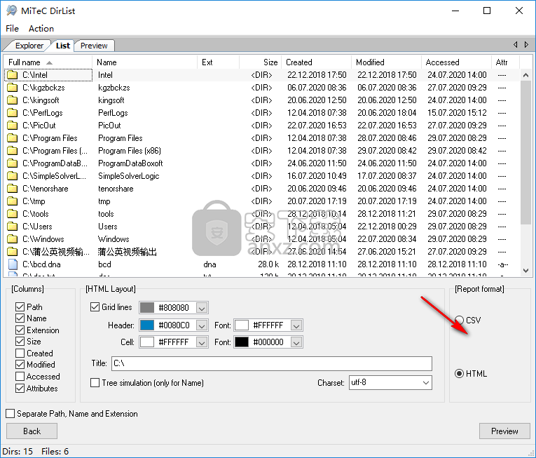 MiTeC DirList(目录列表打印工具)