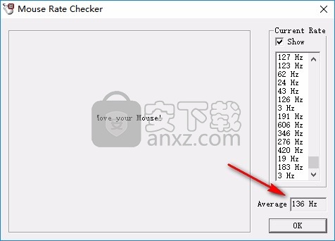 mouse rate checker中文版(鼠标接口传输率检测工具)