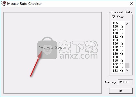 mouse rate checker中文版(鼠标接口传输率检测工具)