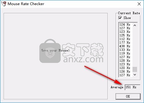 mouse rate checker中文版(鼠标接口传输率检测工具)