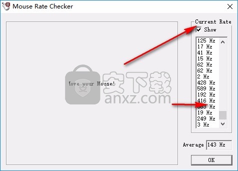 mouse rate checker中文版(鼠标接口传输率检测工具)