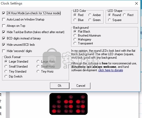 Binary Clock(二进制桌面时钟工具)