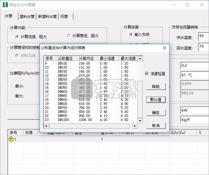 鸿业水力计算器