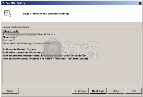 Excel File Splitter(Excel文件分割器)