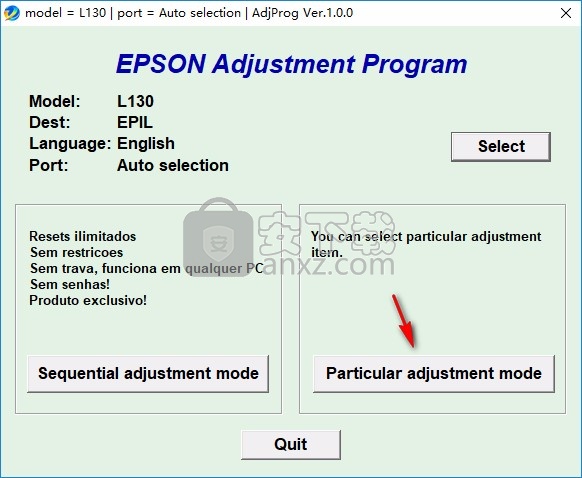 爱普生Epson L1300废墨清零软件