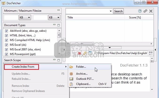 DocFetcher(文件关键词信息搜索工具)