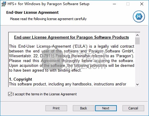 Paragon HFS + for Windows(Win10读取HFS+文件系统)