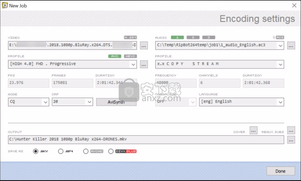 RipBot264(多功能视频文件格式转换工具)