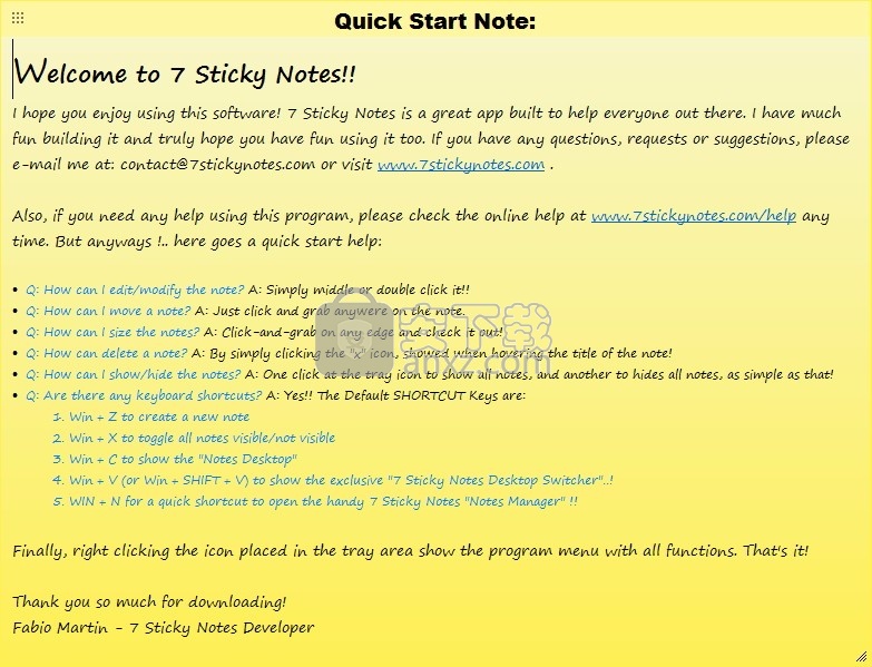 7 Sticky Notes(多功能文本记录与剪切管理工具)