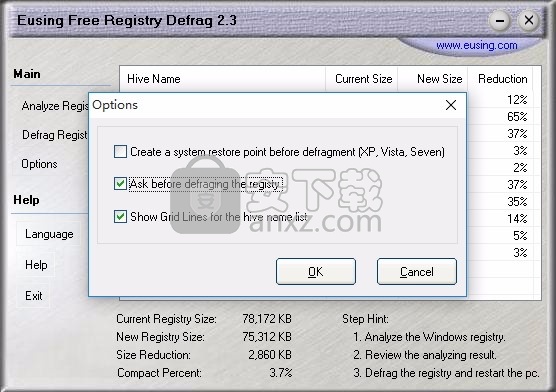 Free Registry Defrag(注册表碎片清理与管理工具)