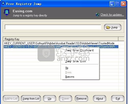 Free Registry Jump(多功能注册表信息跳转工具)