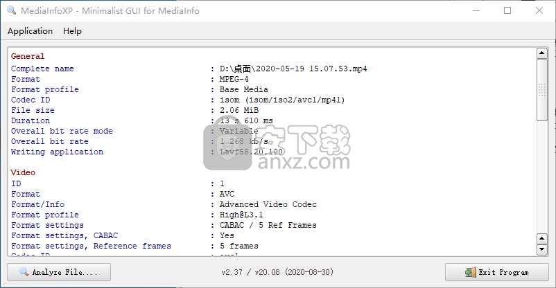 MediaInfoXP(视频信息检测工具)