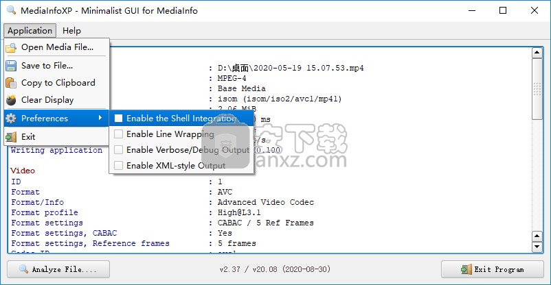 MediaInfoXP(视频信息检测工具)