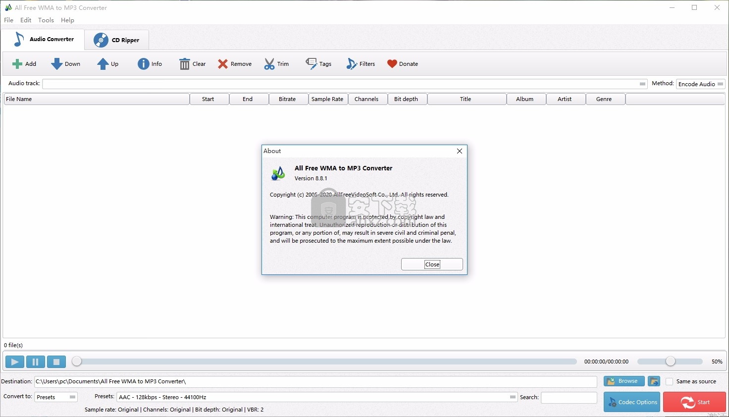 Free WMA to MP3 Converter(WMA转MP3工具)