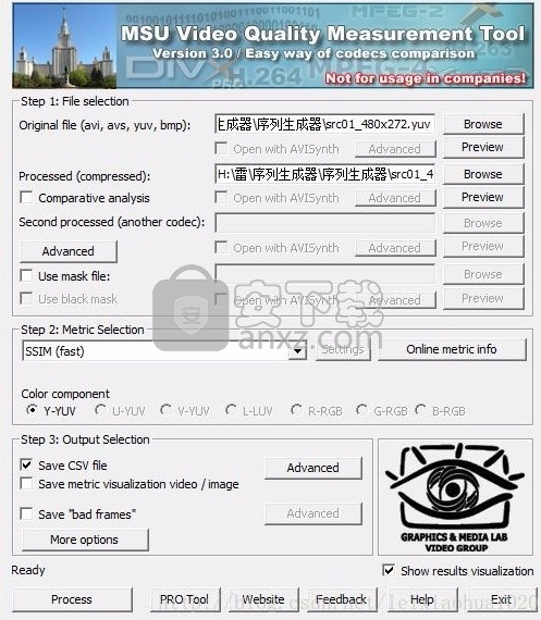 MSU Video Quality Measurement Tool(MSU视频质量测量)