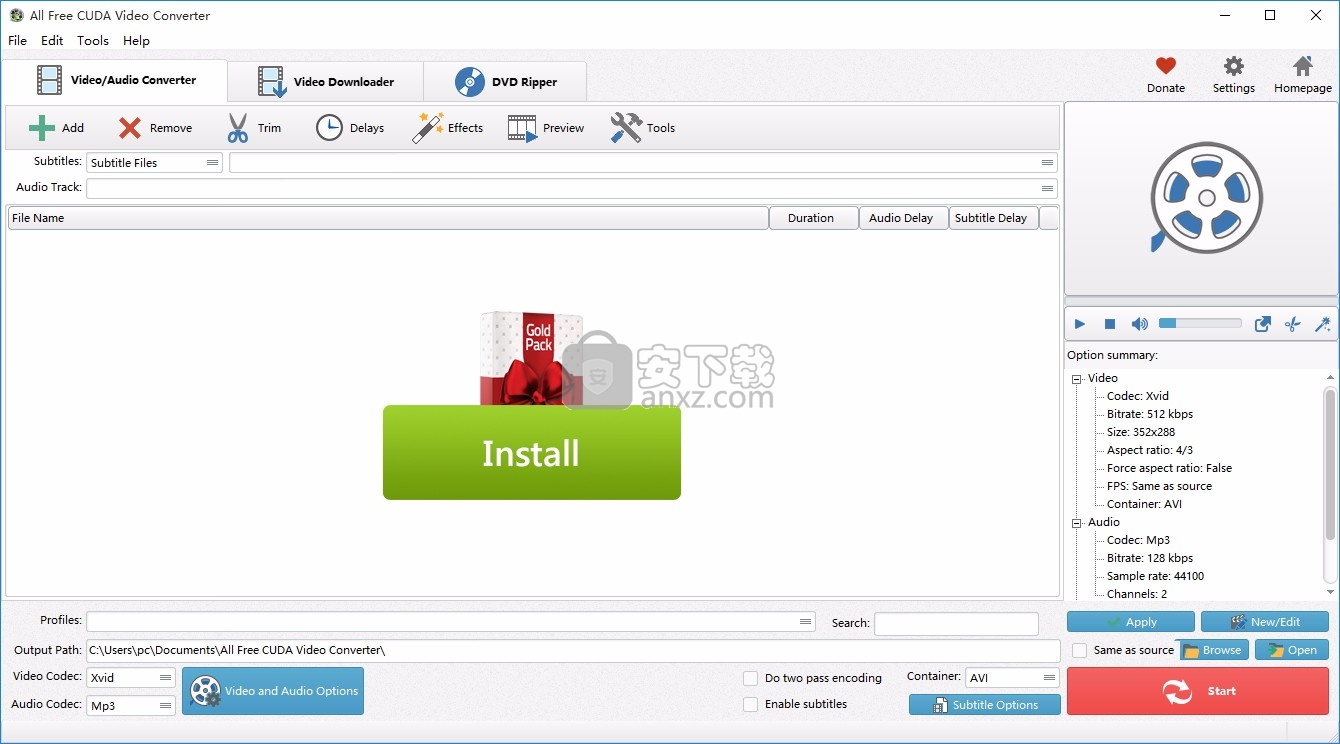 All Free CUDA Video Converter(多功能CUDA视频转换器)