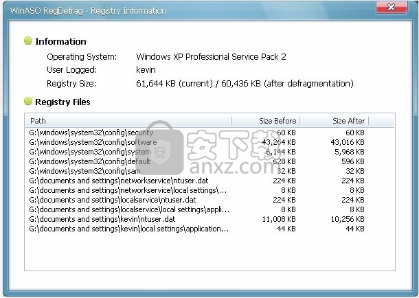 WinASO Regdefrag(多功能注册表清理与管理工具)