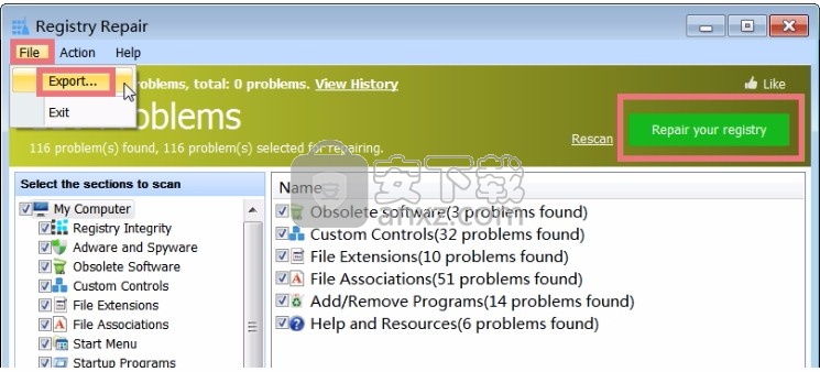 Glarysoft Registry Repair(注册表修复与清理工具)