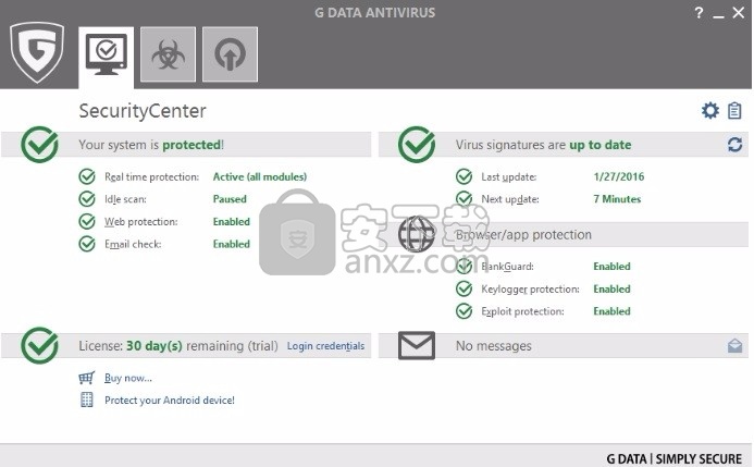 G DATA Antivirus(多功能反恶意软件识别与清理)