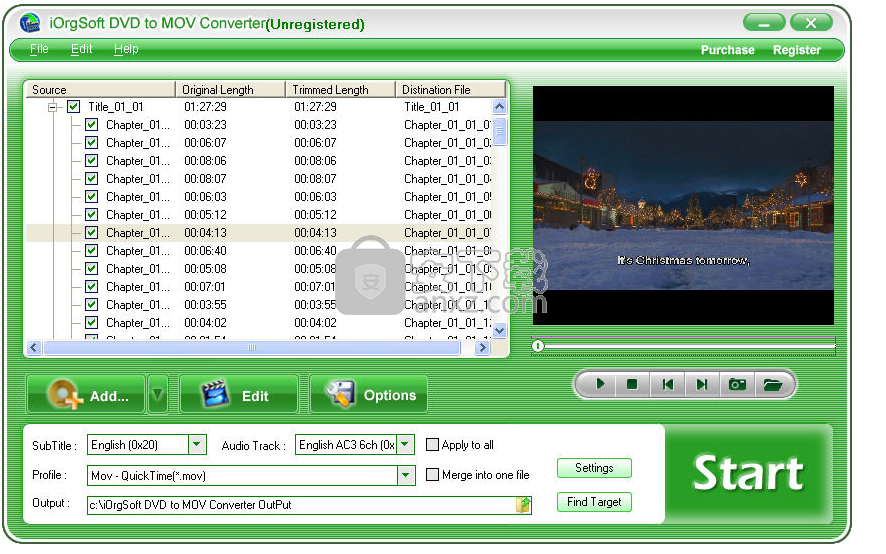 iOrgSoft DVD to MOV Converter(DVD翻录工具)