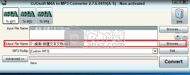 OJOsoft M4A to MP3 Converter(M4A转MP3转换器)