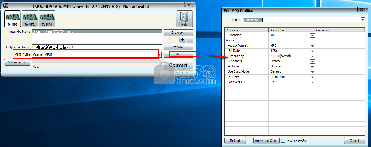 OJOsoft M4A to MP3 Converter(M4A转MP3转换器)