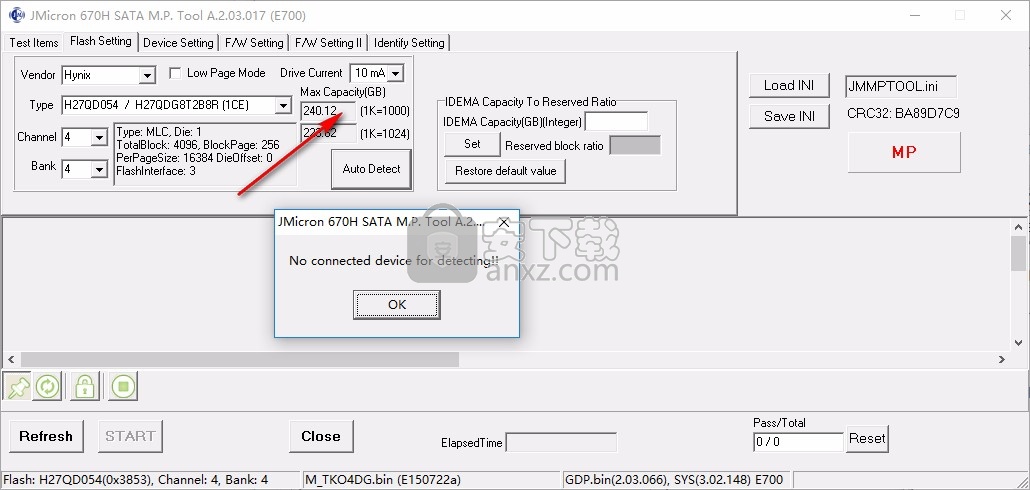 JMF670h主控开卡工具(JMicron 670H SATA MP Tool) 