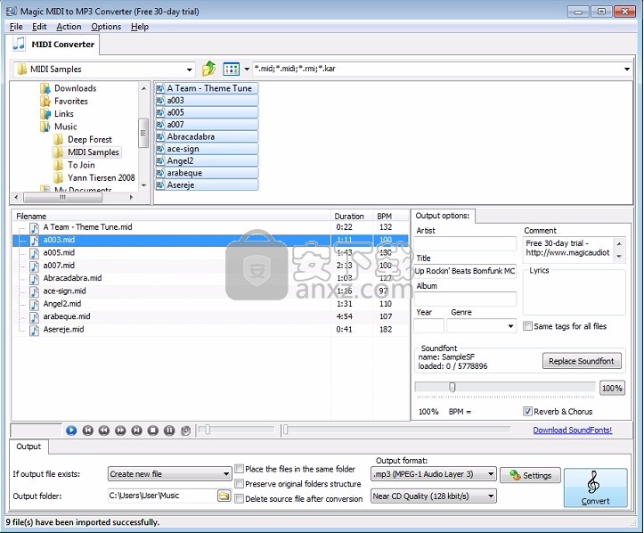 MIDI to MP3 Converter(多功能音频格式转换器)