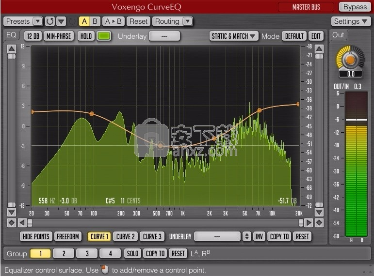 Voxengo CurveEQ VST(线性相位样条均衡器)