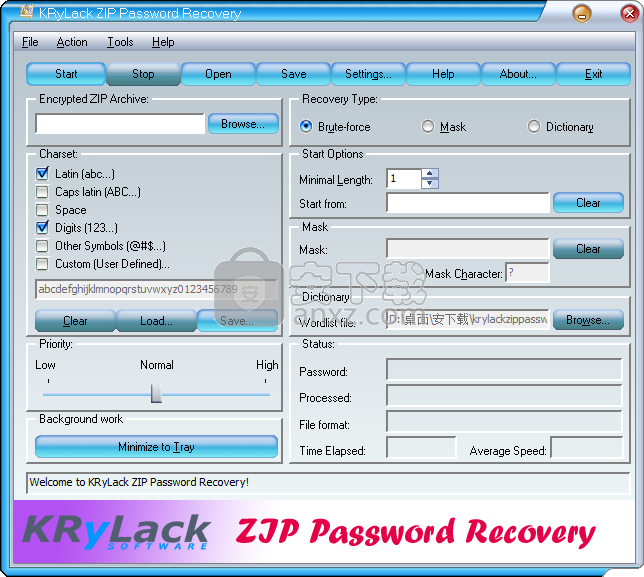 krylack zip password recovery(zip密码恢复工具)