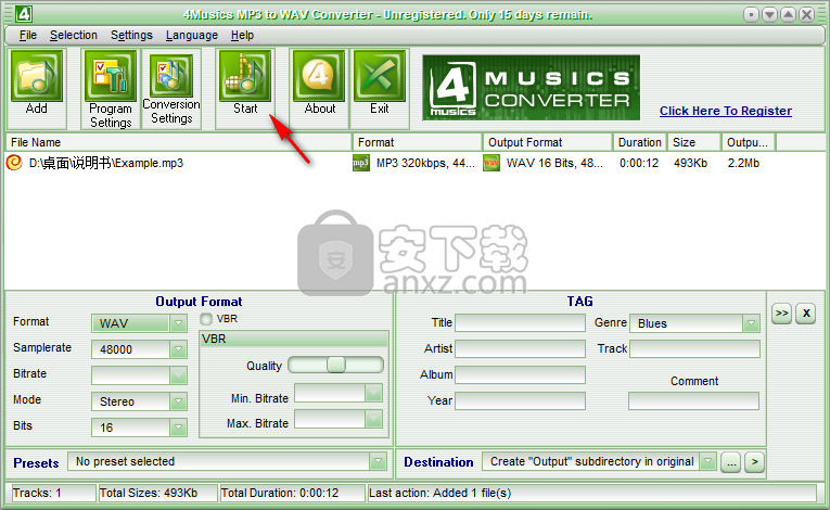4Musics MP3 to WAV Converter(MP3转WAV转换器)
