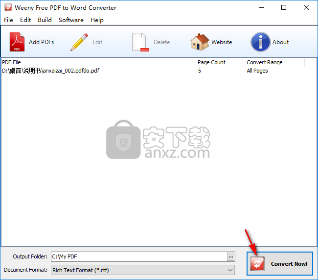 Weeny Free PDF to Word Converter(PDF转Word转换器)