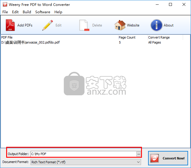 Weeny Free PDF to Word Converter(PDF转Word转换器)