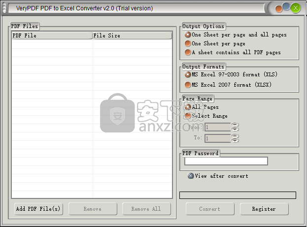 VeryPDF PDF to Excel Converter(PDF转Excel转换器)