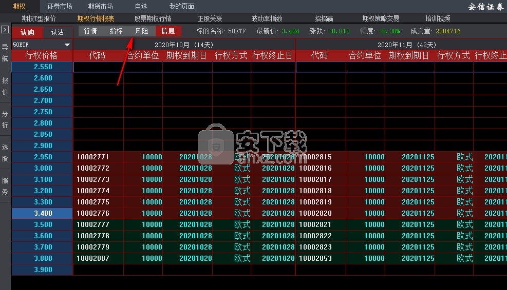 安信证券汇点股票期权投资交易系统