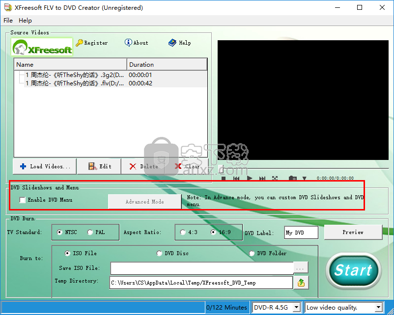 XFreesoft FLV to DVD Creator(DVD刻录工具)