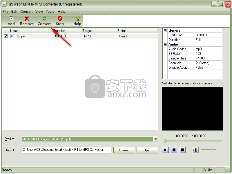 aSkysoft MP4 to MP3 Converter(mp4转mp3转换器)