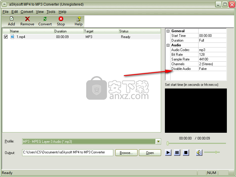 aSkysoft MP4 to MP3 Converter(mp4转mp3转换器)