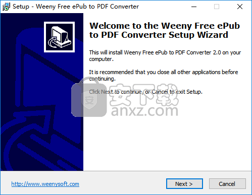 Weeny Free ePub to PDF Converter(ePub转PDF转换器)