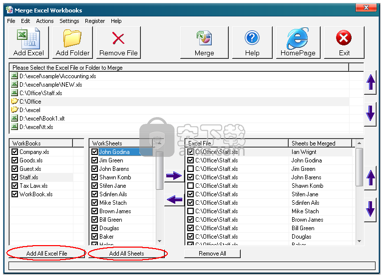 Merge Excel Workbooks(Excel工作簿合并工具)