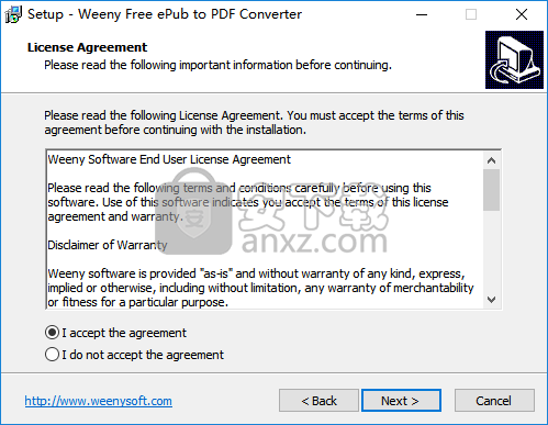 Weeny Free ePub to PDF Converter(ePub转PDF转换器)