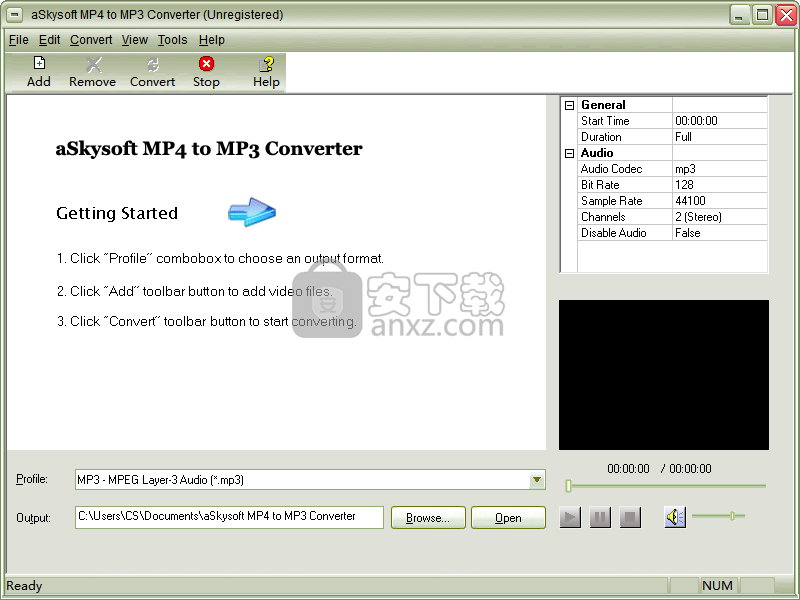aSkysoft MP4 to MP3 Converter(mp4转mp3转换器)