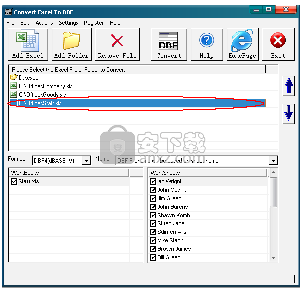 Convert Excel to DBF(excel转dbf工具)