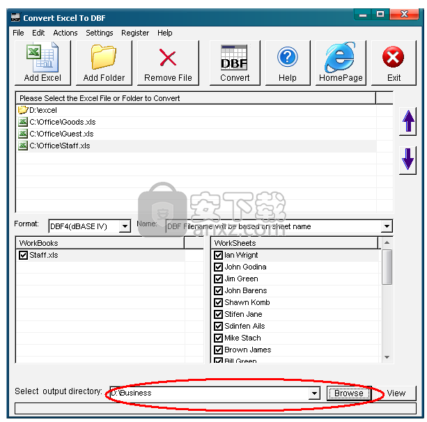 Convert Excel to DBF(excel转dbf工具)