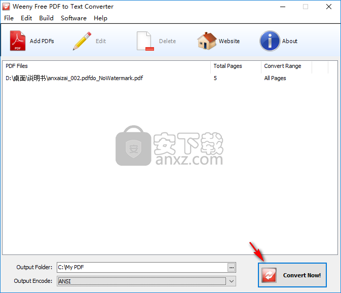 Weeny Free PDF to Text Converter(PDF转TXT转换器)