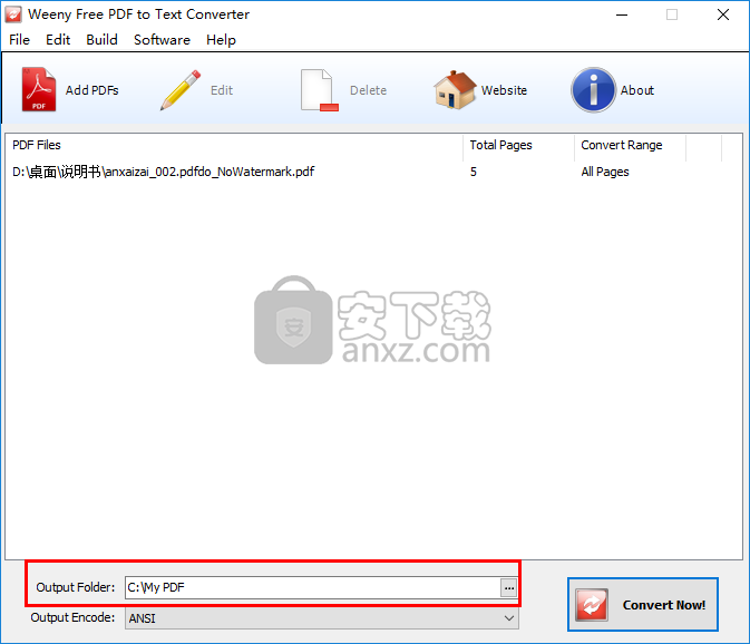 Weeny Free PDF to Text Converter(PDF转TXT转换器)