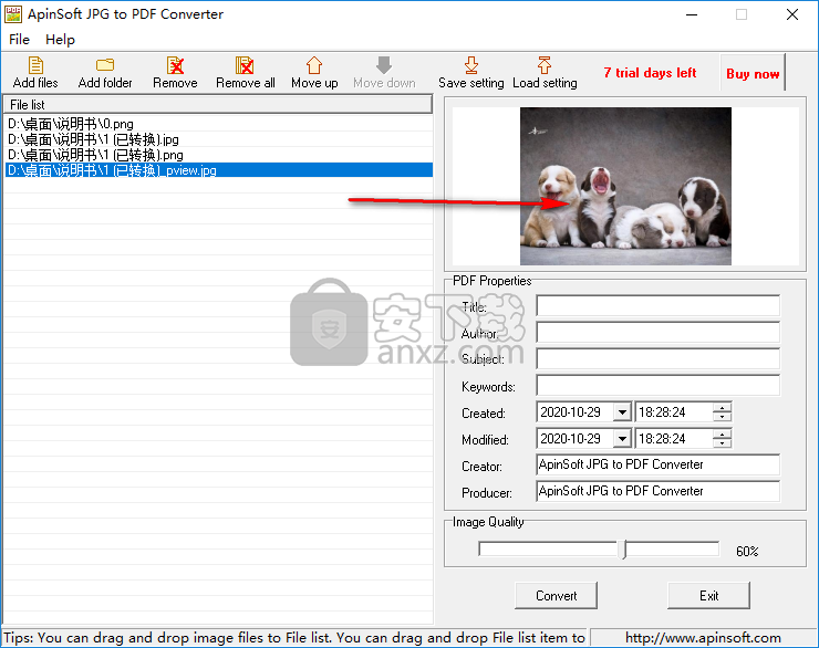 ApinSoft JPG to PDF Converter(JPG转PDF转换器)